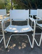 6 witte buisframe stoelen, Ophalen of Verzenden, Gebruikt, Wit, Vijf, Zes of meer stoelen