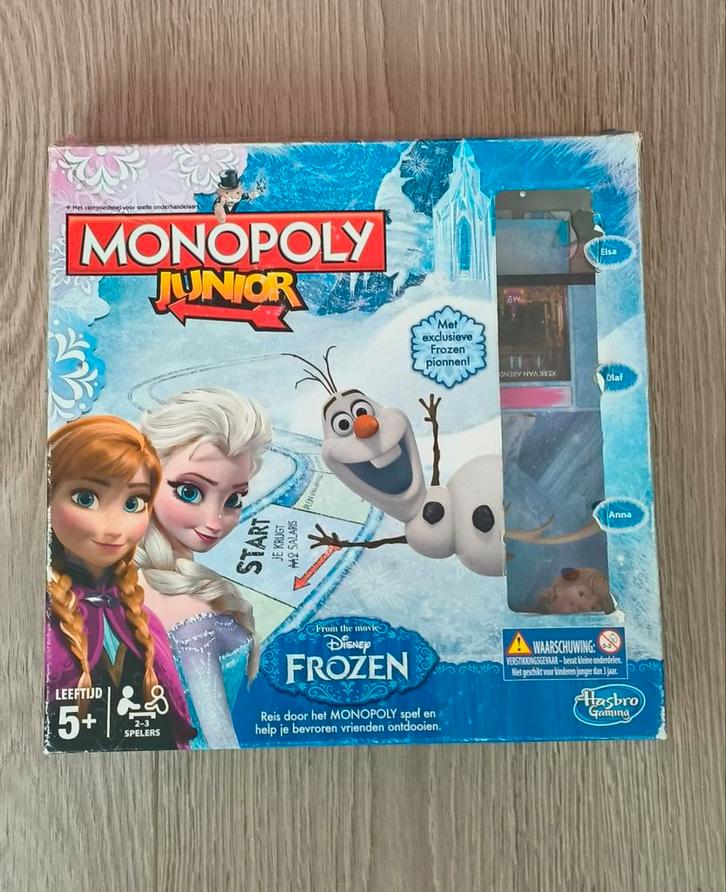 Monopoly Junior Frozen - Gebruikt, Hobby en Vrije tijd, Gezelschapsspellen | Bordspellen, Gebruikt, Drie of vier spelers, Ophalen of Verzenden