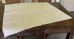 Geel-wit, handgeborduurd tafelkleed, tafellaken, kanten rand, Ophalen of Verzenden, Zo goed als nieuw, Vierkant, Binnen