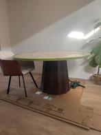 Gratis tafel travertin 150 cm diameter, gebarsten blad, Huis en Inrichting, Tafels | Eettafels, Ophalen, Gebruikt, 150 tot 200 cm