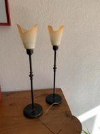 Vintage lampen identiek, Minder dan 50 cm, Vintage, Ophalen of Verzenden, Glas