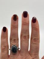 B406 Prachtige zilveren hematiet ring maat 18, Sieraden, Tassen en Uiterlijk, Ringen, 18 tot 19, Ophalen of Verzenden, X, Met edelsteen