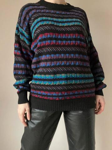 Vintage trui met ingewerkt patroon,M. Boho knit Coogi unisex beschikbaar voor biedingen