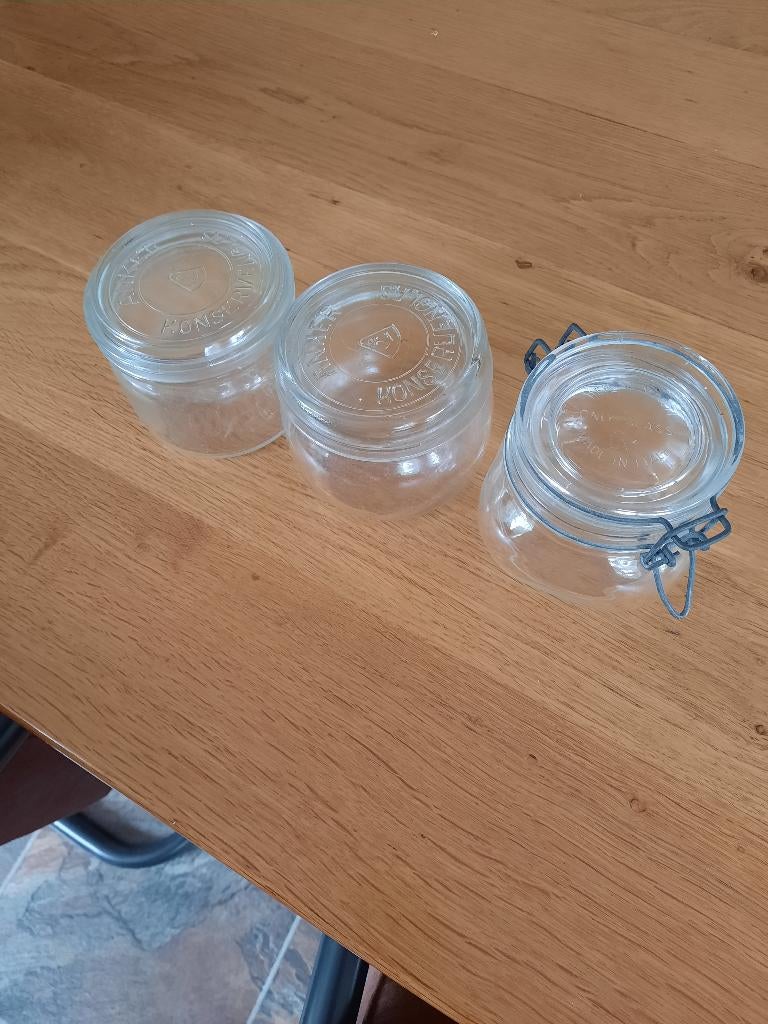 19 weckglazen - inhoud 1/2 liter inclusief ring en klem, Ophalen, Gebruikt