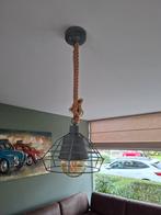 Industriële hanglamp met touw, Ophalen, 50 tot 75 cm, Zo goed als nieuw, Metaal