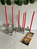 Stoff Nagel BMF vintage kandelaren set van 5 met kaarsen, Huis en Inrichting, Woonaccessoires | Kandelaars en Kaarsen, Ophalen of Verzenden