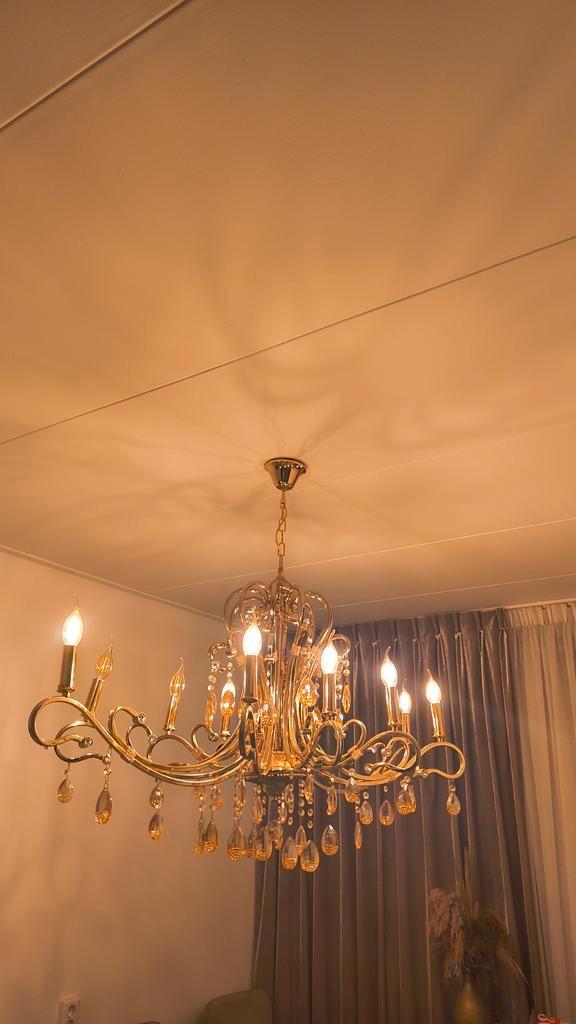Elgante Kroonluchter set voor Boven de Eettafel en woonkamer, Huis en Inrichting, Lampen | Kroonluchters, Zo goed als nieuw, Glas