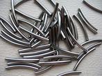 889/ partij zwarte licht metalen buisjes kralen, Hobby en Vrije tijd, Kralen en Sieraden maken, Ophalen of Verzenden, Nieuw, Kraal