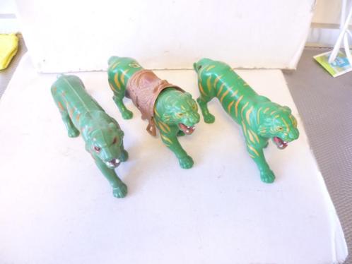3 stuks Mattel He-Man Battle Cat Cringer Tijger ca. 1980/83., Verzamelen, Film en Tv, Gebruikt, Actiefiguur of Pop, Ophalen of Verzenden