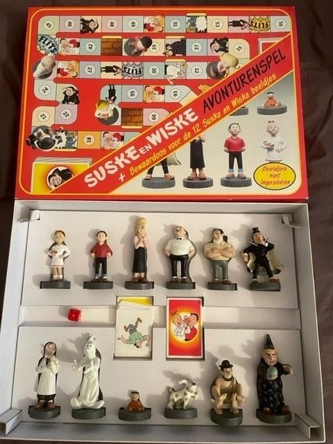 Complete set Suske en Wiske poppetjes met spel, Verzamelen, Stripfiguren, Zo goed als nieuw, Beeldje of Figuurtje, Suske en Wiske