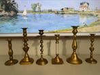 6 x grote vintage messing kandelaar, Ophalen of Verzenden, Zo goed als nieuw, Overige materialen, 25 tot 50 cm