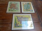 3 antieke prenten van Franse departementen, Antiek en Kunst, Ophalen of Verzenden