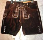 Echte lederhose maat xxl met mooie bewerking zonder bretels, Carnaval, Maat 56/58 (XL), Ophalen of Verzenden, Zo goed als nieuw