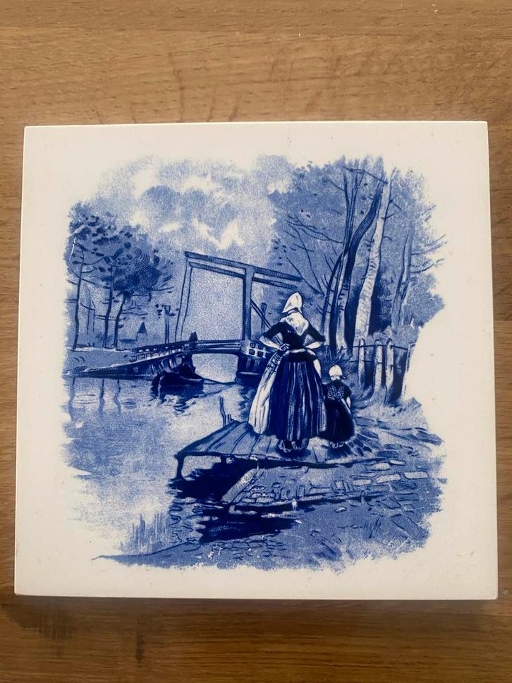 Delfts Blauw Tegel met Hollands Tafereel, Antiek en Kunst, Antiek | Wandborden en Tegels, Ophalen