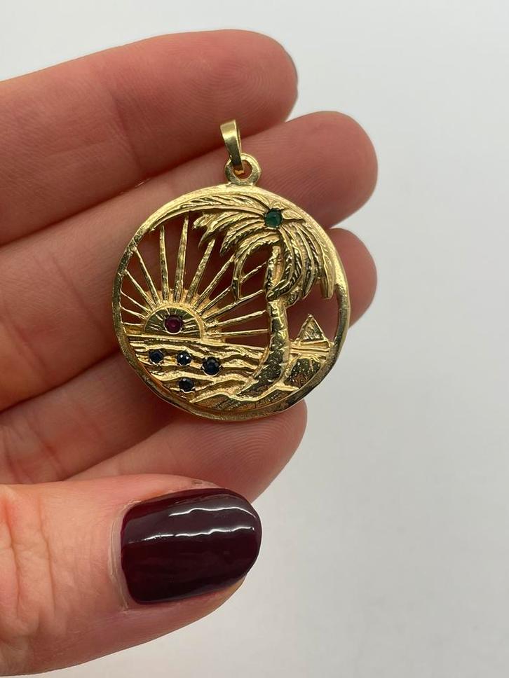 A270 Prachtige zilveren hanger goudkleurig, Sieraden, Tassen en Uiterlijk, Kettinghangers, Zilver, Goud, Overige voorstellingen