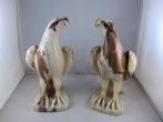 Natuurstenen roofvogel beelden set (Onyx marmer) (Groen), Antiek en Kunst, Ophalen