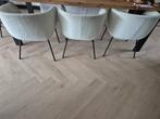 Te koop 3 x Woood Noelle Boucle eetkamerstoelen, Huis en Inrichting, Stoelen, Ophalen, Gebruikt, Overige kleuren, Drie