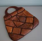 Vintage patchwork handtas, Sieraden, Tassen en Uiterlijk, Tassen | Damestassen, Ophalen of Verzenden, Zo goed als nieuw, Bruin