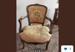 Antieke fauteuil met bloemmotief, Gebruikt, Overige kleuren, Ophalen of Verzenden, Eén
