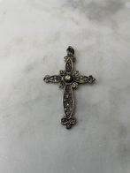 Zilveren kruis hanger, Ophalen of Verzenden, Zo goed als nieuw, Zilver, Kruis of Symbool
