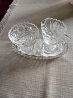 Oud kristallen roomstel ., Ophalen of Verzenden, Glas of Kopje