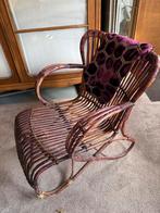 Rohe noordwolde rotan fauteuil prachtige patina, Huis en Inrichting, Fauteuils, Ophalen, Gebruikt, Noordwolde, Stof