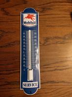 Thermometer emaille Mobiloil, Ophalen of Verzenden, Gebruikt, Reclamebord