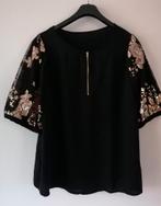 Prachtige feestelijke zwarte top met mooie mouwen maat 48/50, Kleding | Dames, Grote Maten, Ophalen of Verzenden, Zo goed als nieuw