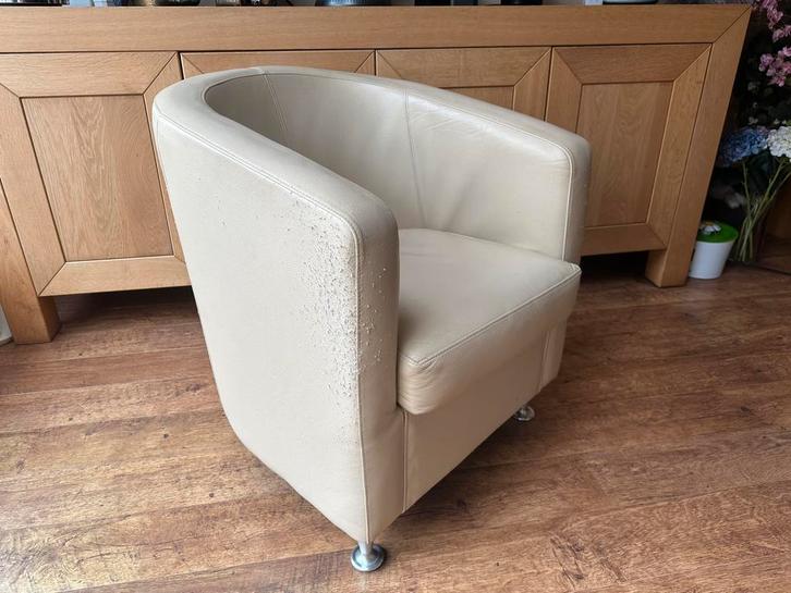 Kuipstoel, Huis en Inrichting, Fauteuils, Gebruikt, Leer, 50 tot 75 cm, 75 tot 100 cm, Ophalen