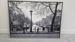 Foto van Amsterdamse grachten 140x100, Huis en Inrichting, Woonaccessoires | Schilderijen, Tekeningen en Foto's, Ophalen, Zo goed als nieuw