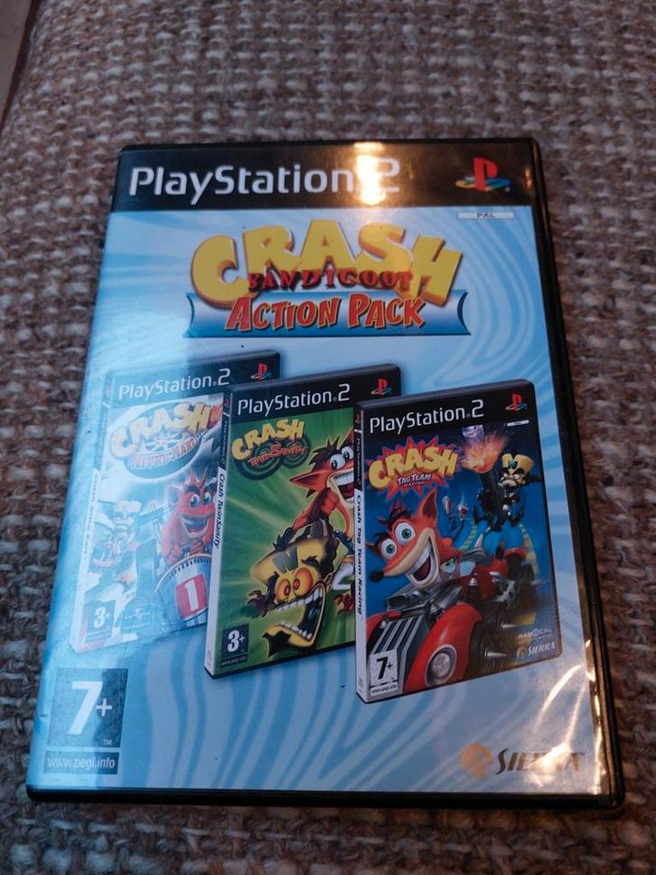 Crash Bandicoot Action Pack - PS2, Spelcomputers en Games, Games | Sony PlayStation 2, Gebruikt, Platform, 1 speler, Vanaf 7 jaar