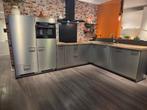 Complete Showroom Hoekkeuken - Nobilia StaalDecor, Ophalen, Overige kleuren, Hoekkeuken, Zo goed als nieuw