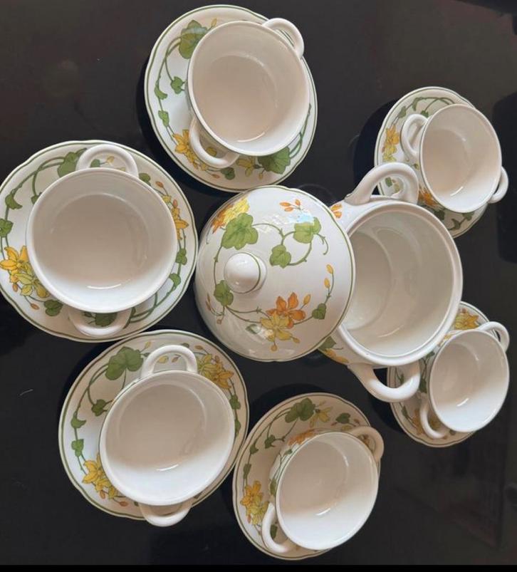 Villeroy & Boch Geranium Servies, Huis en Inrichting, Keuken | Servies, Zo goed als nieuw, Kop(pen) en/of Schotel(s), Overige stijlen