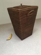 Birma riet vierkante mand met deksel  (60 cm hoogte) zgan, Huis en Inrichting, Ophalen, Mand, Vierkant, Zo goed als nieuw