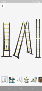 Telescopische vouwladder 5 meter., Nieuw, Ladder, Opvouwbaar of Inschuifbaar, 4 meter of meer