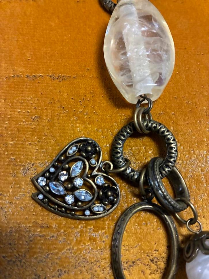 Bronzen ketting met lange hanger, Sieraden, Tassen en Uiterlijk, Kettingen, Nieuw, Overige materialen, Zilver, Met hanger, Ophalen of Verzenden