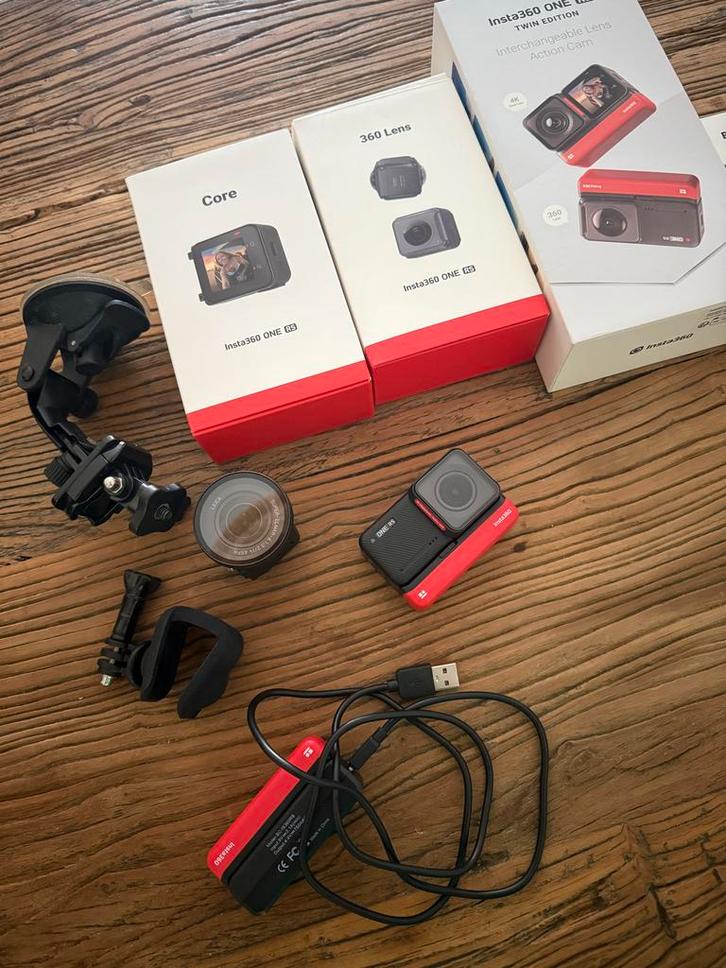 Insta360 One RS TWIN Edition - Nieuw + Extra's, Audio, Tv en Foto, Actiecamera's, Zo goed als nieuw, Overige merken, Ophalen of Verzenden