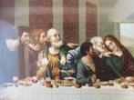Mooie originele oude ingelijste Laatste avondmaal prent., Antiek en Kunst, Ophalen of Verzenden