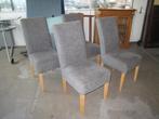 Set van 4 grijze stoffen stoelen, Huis en Inrichting, Stoelen, Gebruikt