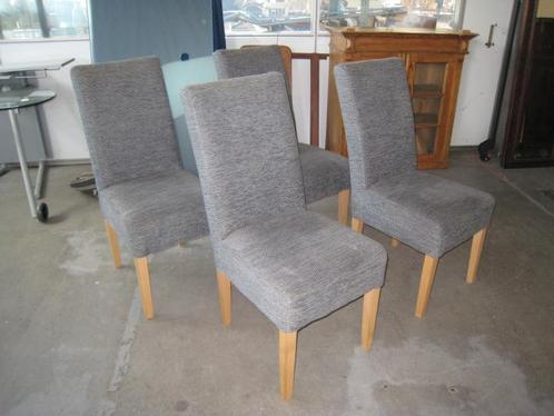 Set van 4 grijze stoffen stoelen, Huis en Inrichting, Stoelen, Gebruikt