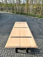 Rechthoekige eettafel 300x100x3 verjongd eiken rustiek, Ophalen, 100 tot 150 cm, Eikenhout, Vijf personen of meer
