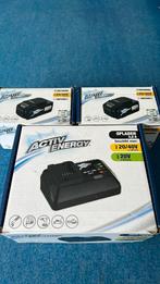 Activ Energy accuoplader 4A + 2 Accu's 20/40v, Ophalen of Verzenden, Gebruikt