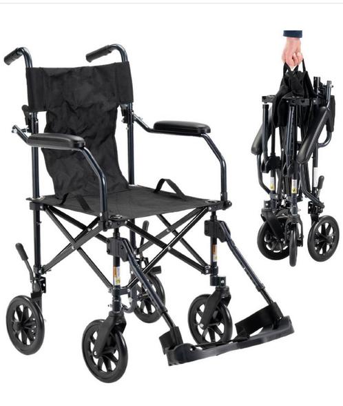 Lichtgewicht Travel rolstoel 9,3 kg Zeer compact inklapbaar, Diversen, Rolstoelen, Zo goed als nieuw, Duwrolstoel, Inklapbaar