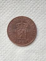 Nederlands-Indië, 2,5 ct 1945 (diameter 31 mm), Koningin Wilhelmina, Overige waardes, Losse munt, Verzenden