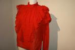Giambattista Valli x h&m vuur rode zijde blouse top voilants, Giambatista valli, Verzenden, Maat 42/44 (L), Zo goed als nieuw