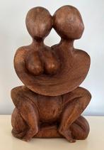 houten sculptuur, mensen, beeldje, handgemaakt Vintage, Antiek en Kunst, Antiek | Keramiek en Aardewerk, Ophalen of Verzenden