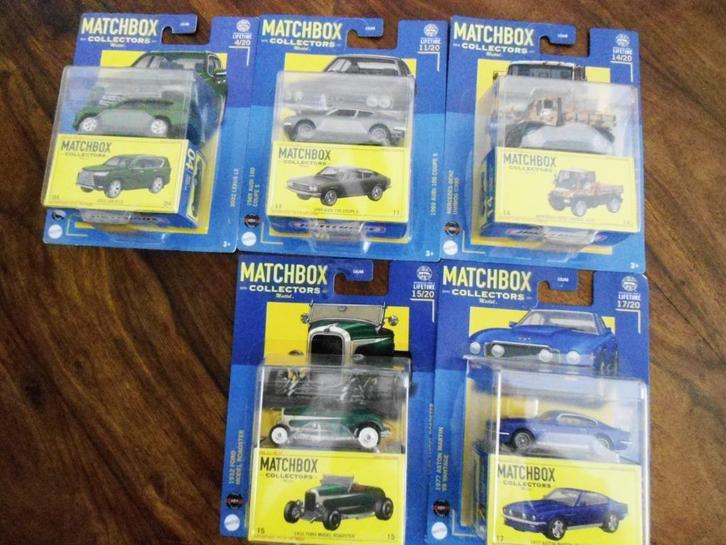 Matchbox auto's in geel doosje serie 20 uit de VS puntgaaf, Hobby en Vrije tijd, Modelauto's | 1:87, Nieuw, Auto, Matchbox, Ophalen