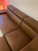 Luxe Lounge Bankstel - Bruin Leer, Huis en Inrichting, Banken | Bankstellen, Ophalen, 250 tot 300 cm, Hoekbank, Zo goed als nieuw