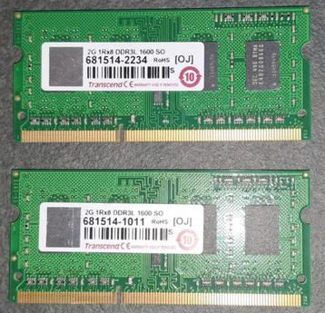 2 x Transcend 2Gb DDR3L 1600 SODIMM