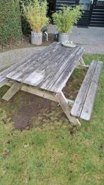 Houten Picknicktafel - Gebruikt, Tuin en Terras, Ophalen, Gebruikt, Inklapbaar, Rechthoekig